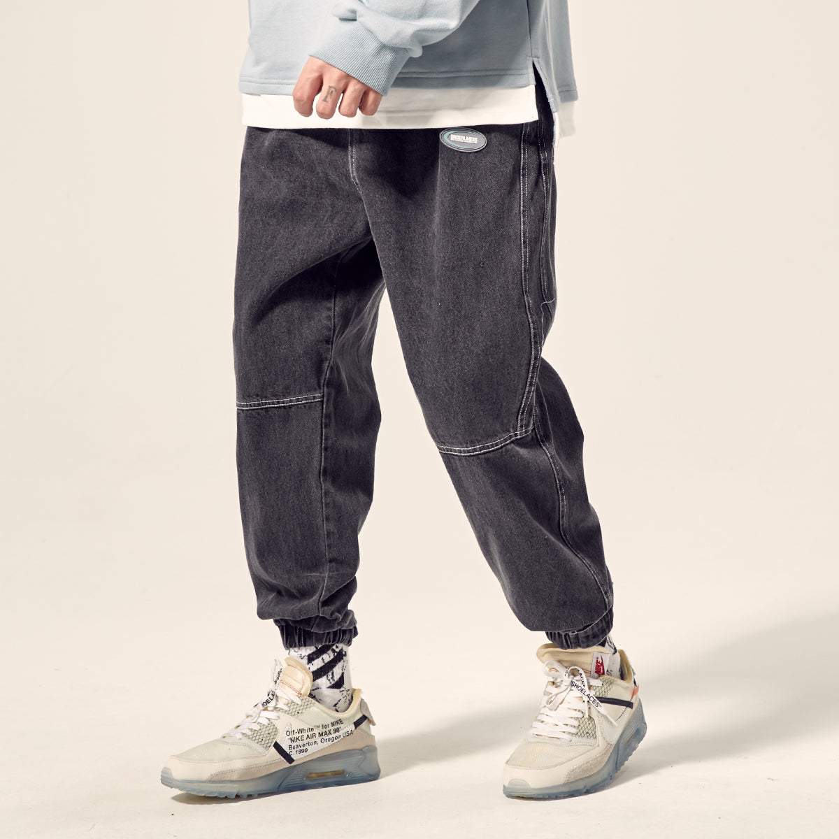 Men's Casual Drawstring Jeans for Autumn