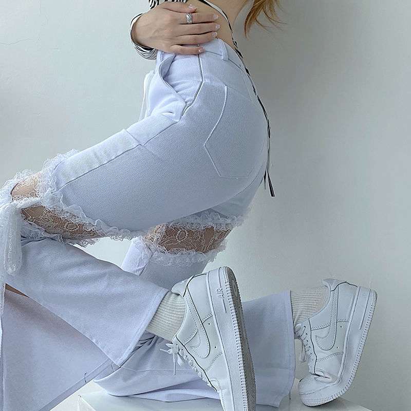 High Waist Skinny Hollow Jeans for Women