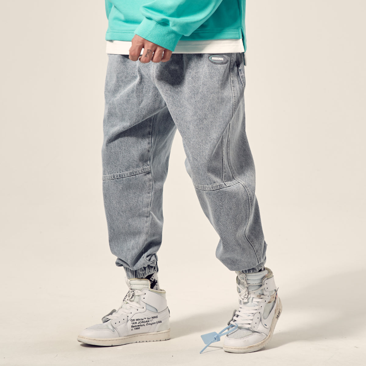 Men's Casual Drawstring Jeans for Autumn