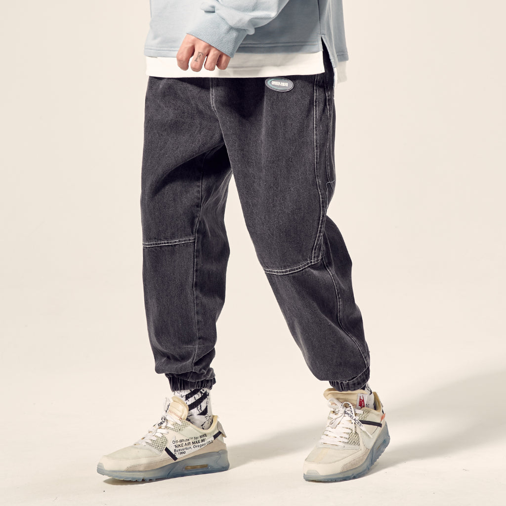Men's Casual Drawstring Jeans for Autumn