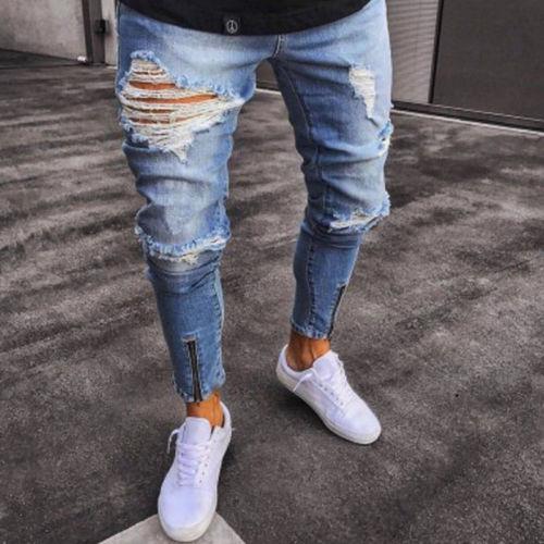 Stretchy Ripped Denim Jeans for Comfortable Style