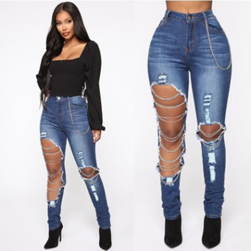 Women's Casual Ripped Jeans for Fashion Enthusiasts