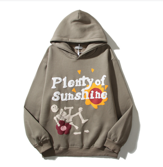 Retro High Street Hip Hop Cartoon Foam Print Hoodie