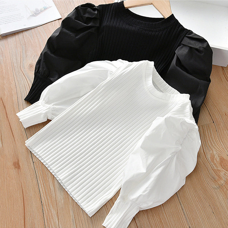 White Long Sleeve Princess Shirt for Baby Girls