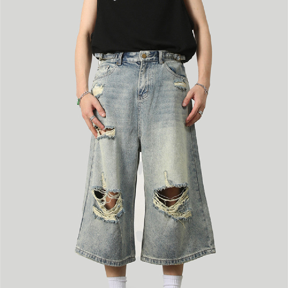 Fashionable Distressed Washed Jeans for Men