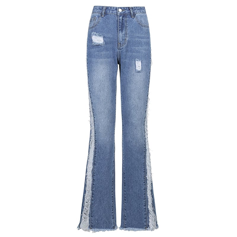 High Waist Bootcut Washed Jeans for Women