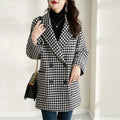 High-End Wool Mid-Length Suit Sweater Jacket for Women