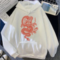 Candy Color Couple Hoodies with Dragon Print Design