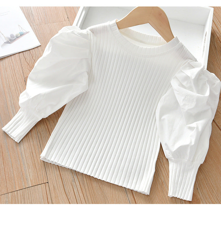 White Long Sleeve Princess Shirt for Baby Girls